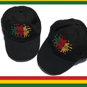 Juneteenth embroidered hat | celebrate Juneteenth | black distressed hat